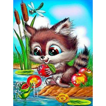 Animals Playing In The Wild - Full Round Drill Diamond Painting 30*40CM