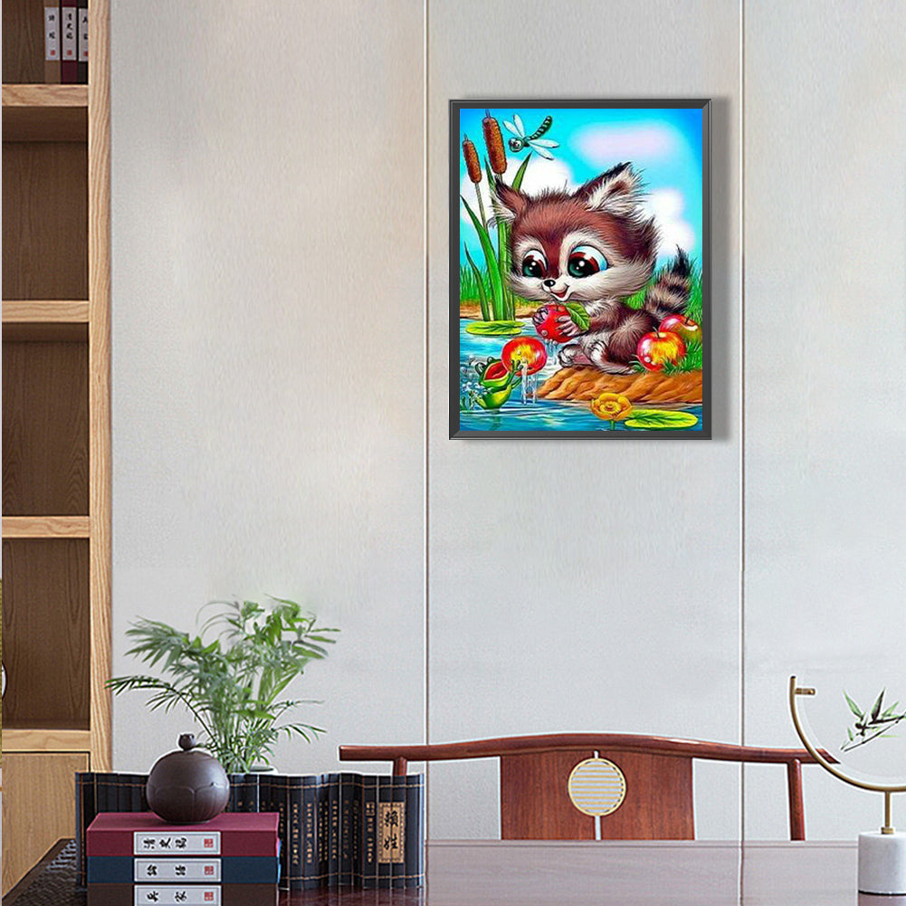 Animals Playing In The Wild - Full Round Drill Diamond Painting 30*40CM