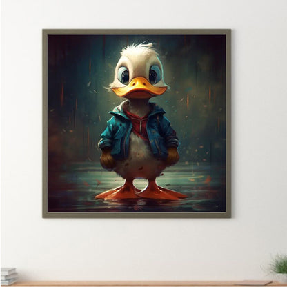 Rainy Night Donald Duck - Full Round Drill Diamond Painting 30*30CM