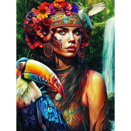 Indians - Full Round Drill Diamond Painting 30*40CM