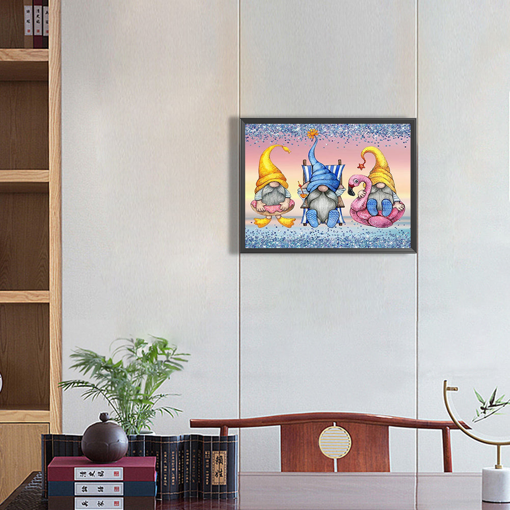 Beach Gnome - Full Round Drill Diamond Painting 40*30CM