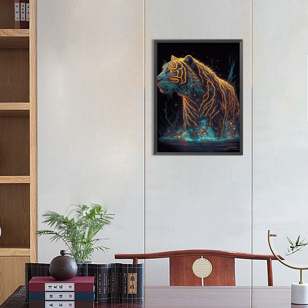 Patrolling Tiger - Full Round Drill Diamond Painting 30*40CM