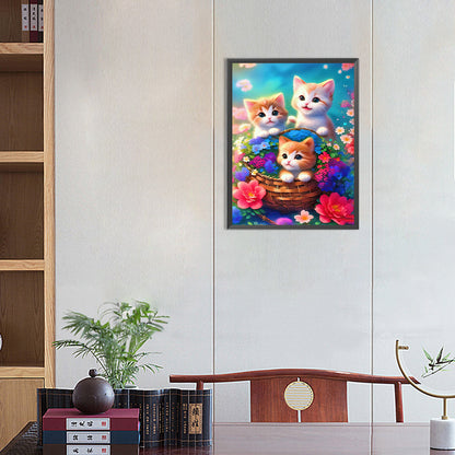 Three Kittens - Full Round Drill Diamond Painting 30*40CM