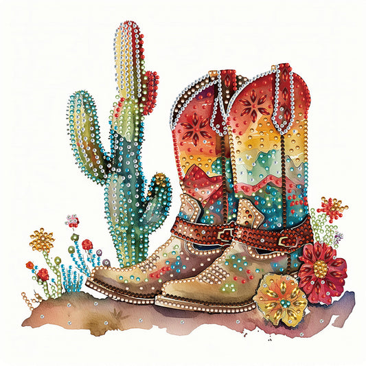 Retro Nostalgic Boots - Special Shaped Drill Diamond Painting 30*30CM