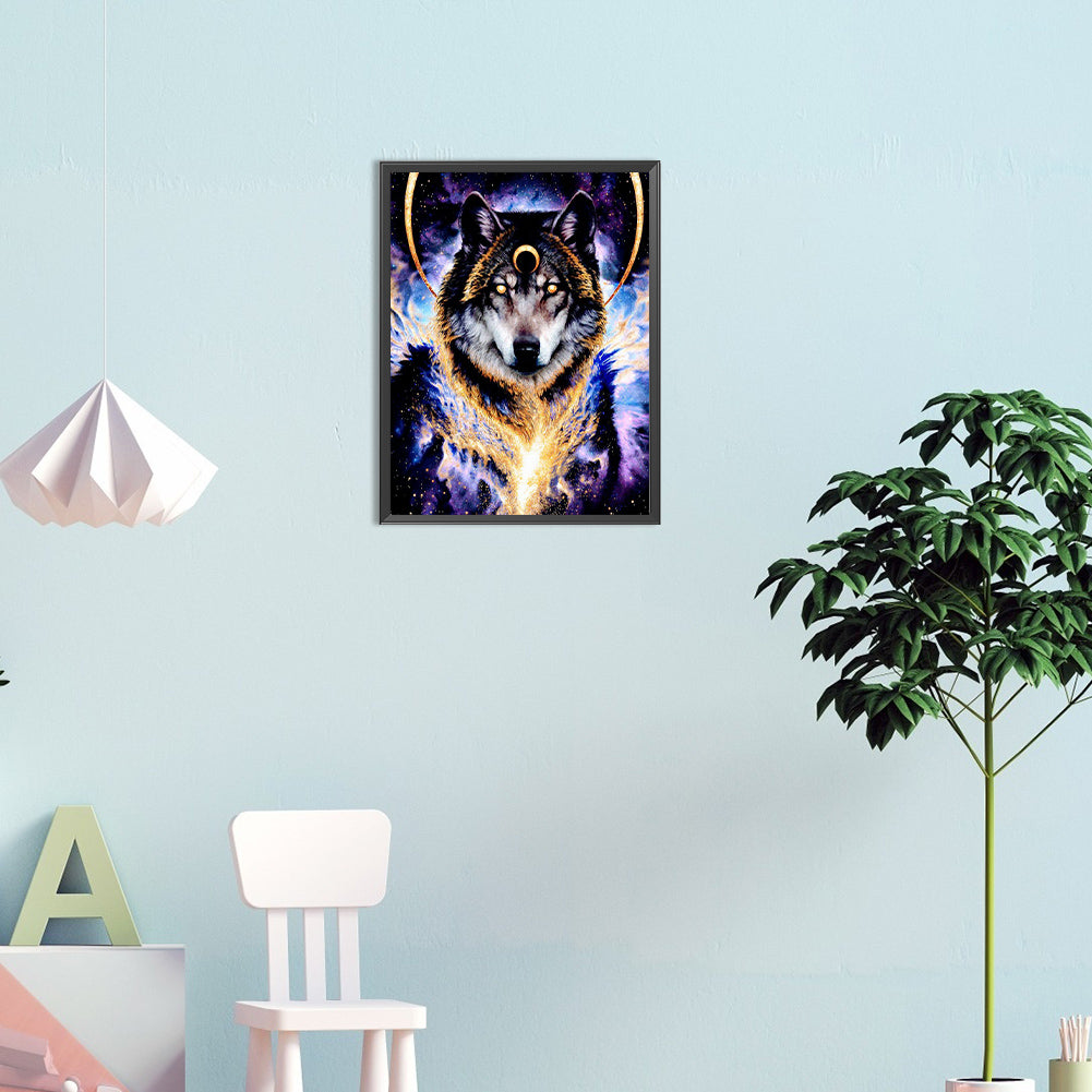Crescent Wolf - Full Round Drill Diamond Painting 30*40CM