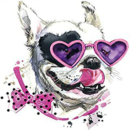 Animal Head With Sunglasses - Full Round Drill Diamond Painting 30*30CM