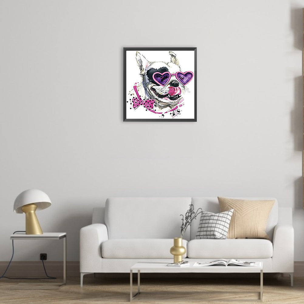 Animal Head With Sunglasses - Full Round Drill Diamond Painting 30*30CM