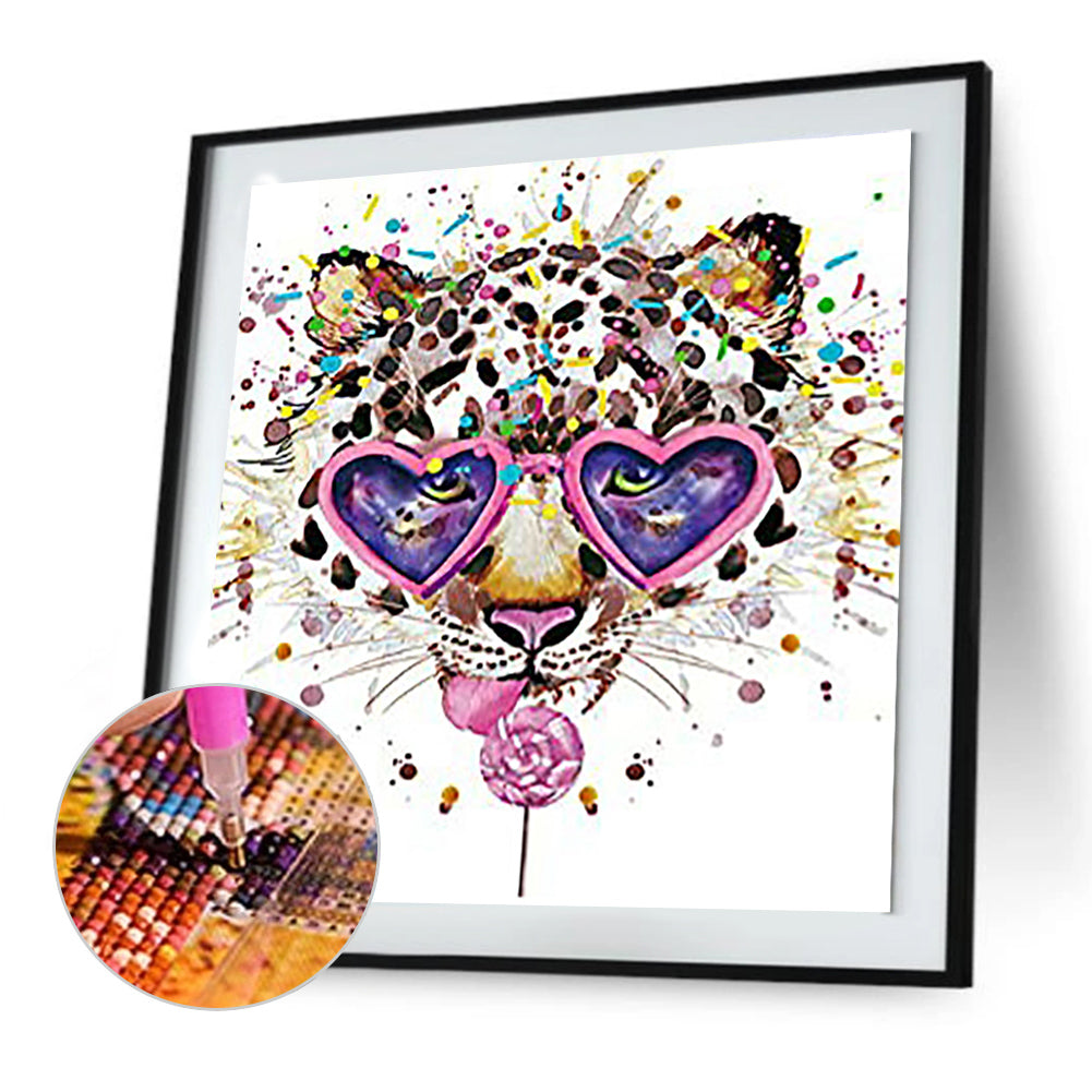 Animal Head With Sunglasses - Full Round Drill Diamond Painting 30*30CM