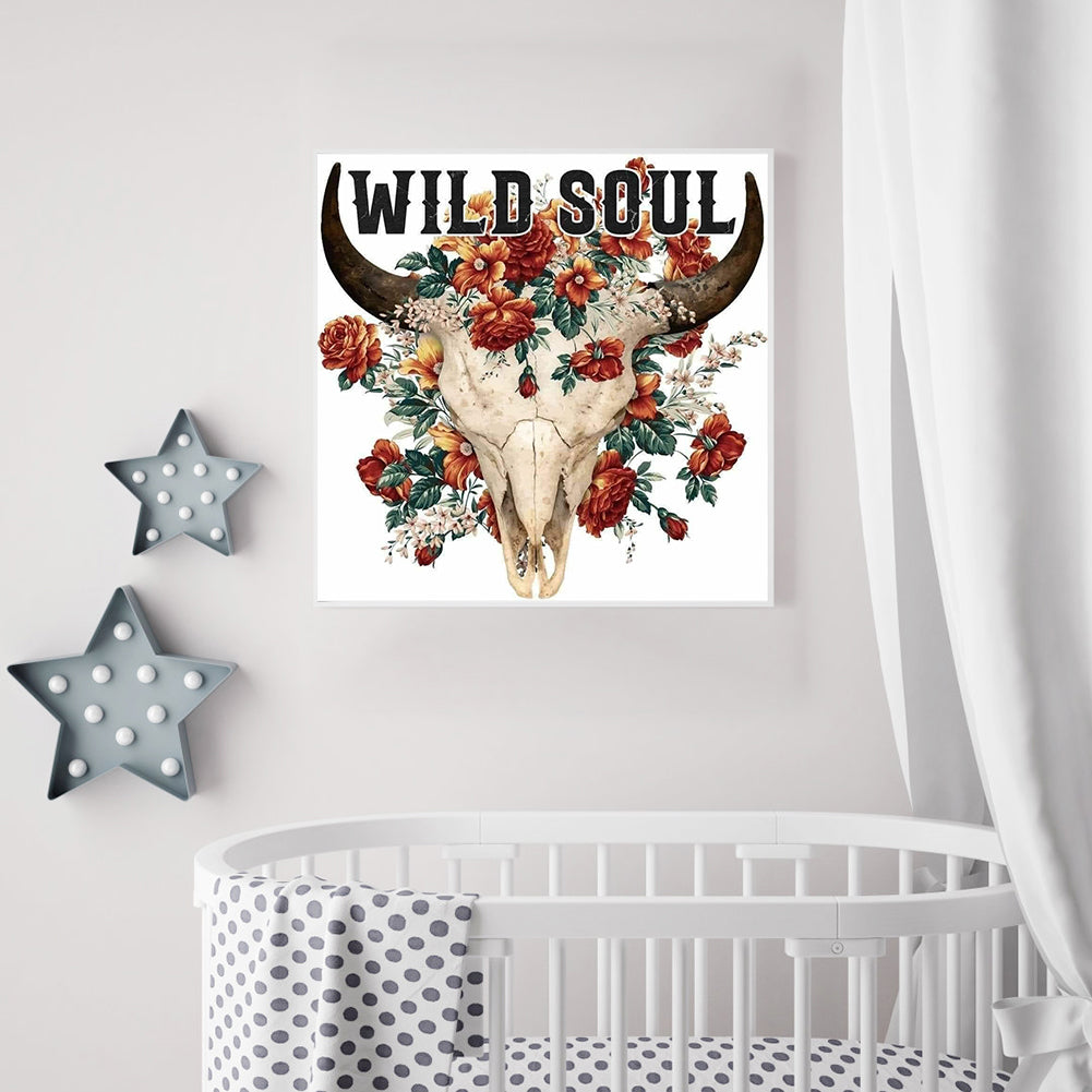 Bull Totem Skull - Full Round Drill Diamond Painting 30*30CM