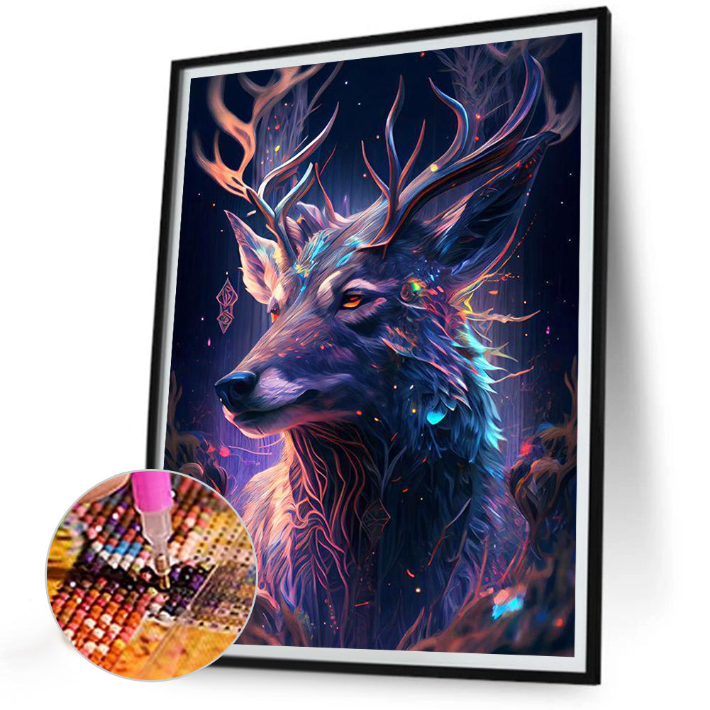 Reindeer - Full Round Drill Diamond Painting 30*40CM