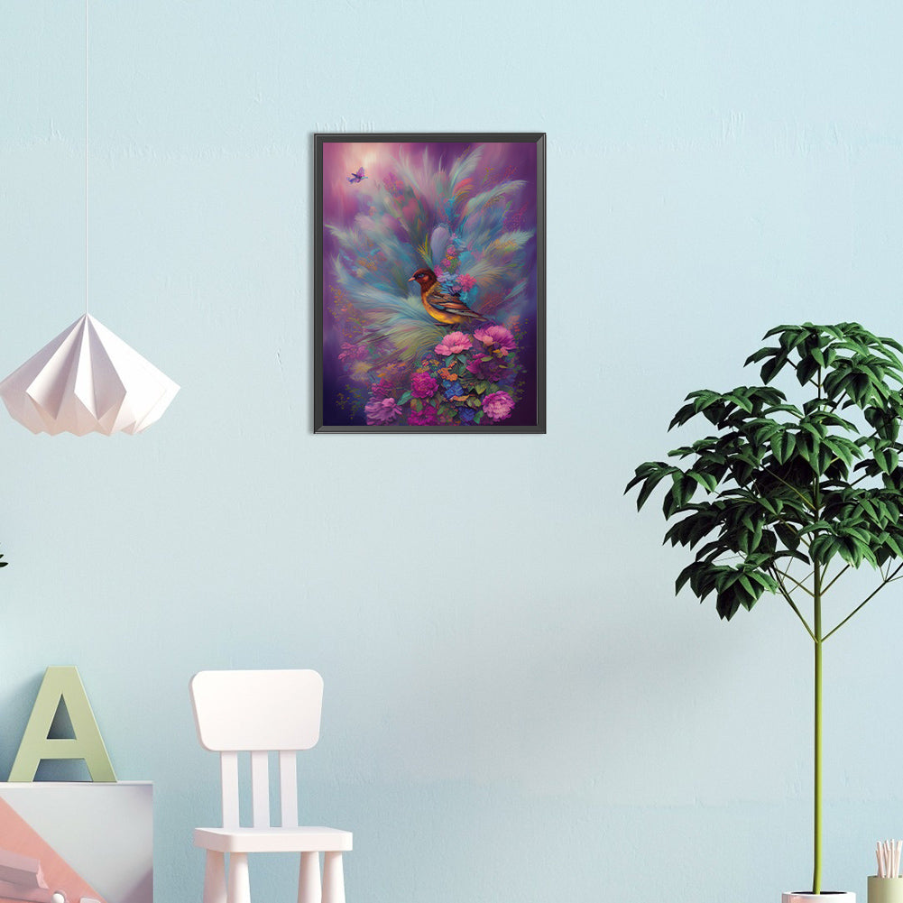 Feathered Bird - Full Round Drill Diamond Painting 30*40CM