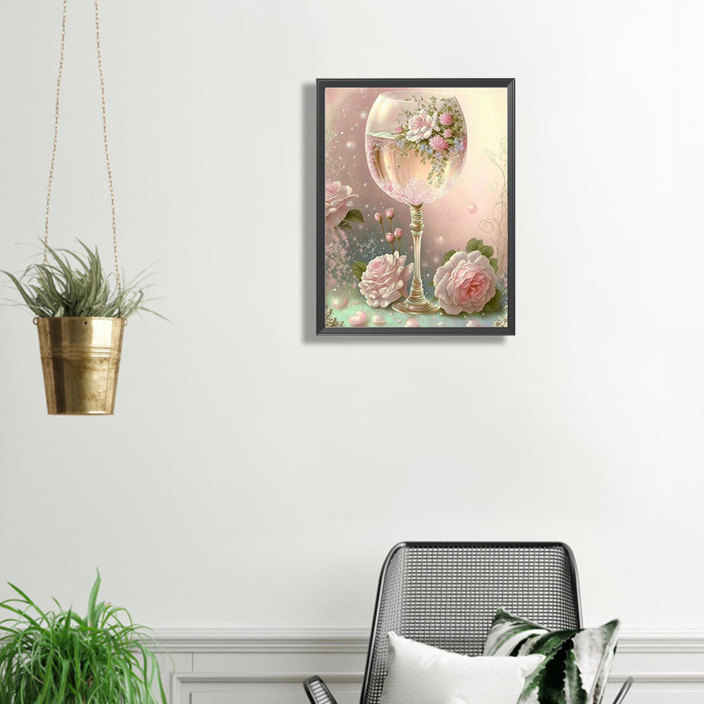Goblet And Flowers - Full Square Drill Diamond Painting 30*40CM