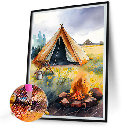 Camping - Full Round Drill Diamond Painting 30*40CM