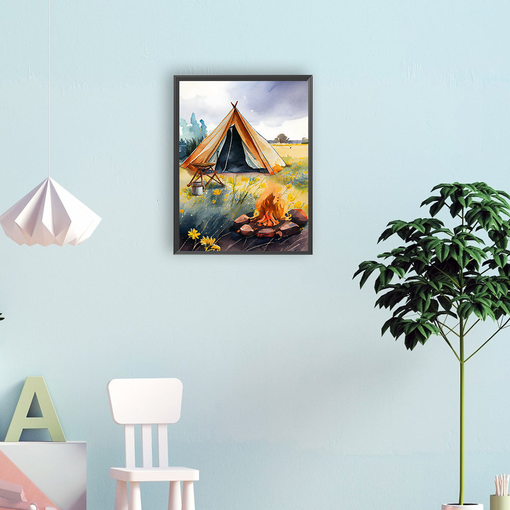 Camping - Full Round Drill Diamond Painting 30*40CM