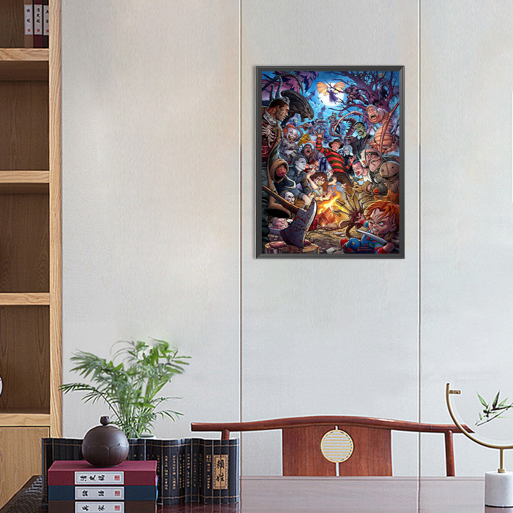 Horror Movie - Full Round Drill Diamond Painting 30*40CM