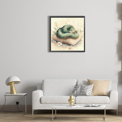 Green Snake - Full Round Drill Diamond Painting 30*30CM