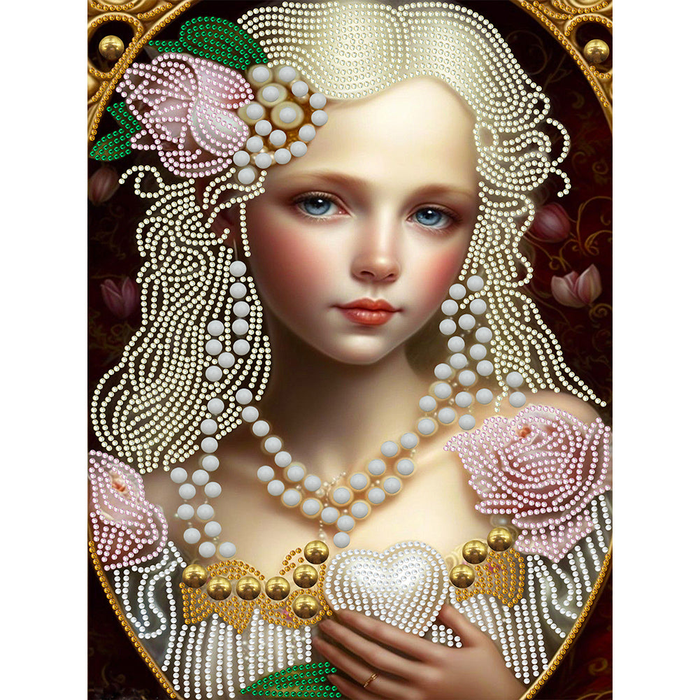 Elegant Girl - Special Shaped Drill Diamond Painting 30*40CM