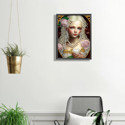 Elegant Girl - Special Shaped Drill Diamond Painting 30*40CM