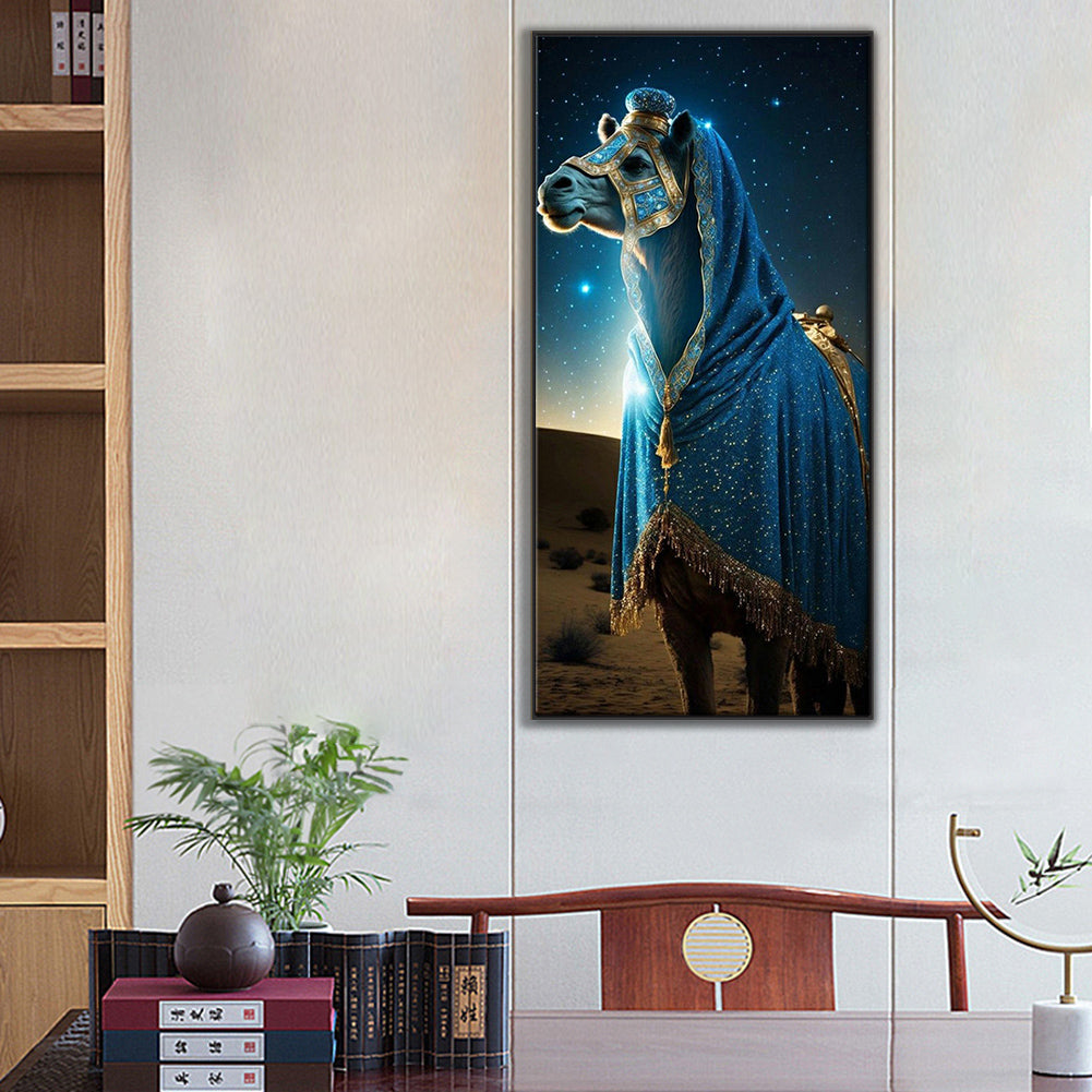 Camels Under The Starry Night - Full Round Drill Diamond Painting 40*80CM