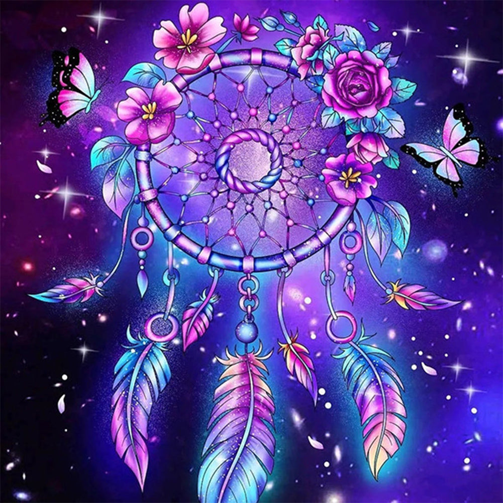 Dark Purple Dreamcatcher - Full Square Drill Diamond Painting 30*30CM