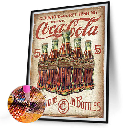 Retro Cola Poster - Full Round Drill Diamond Painting 30*40CM