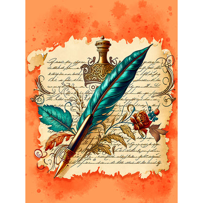 Writer Clip Art - Full Round Drill Diamond Painting 30*40CM