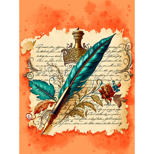 Writer Clip Art - Full Round Drill Diamond Painting 30*40CM