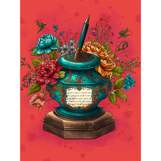 Writer Clip Art - Full Round Drill Diamond Painting 30*40CM