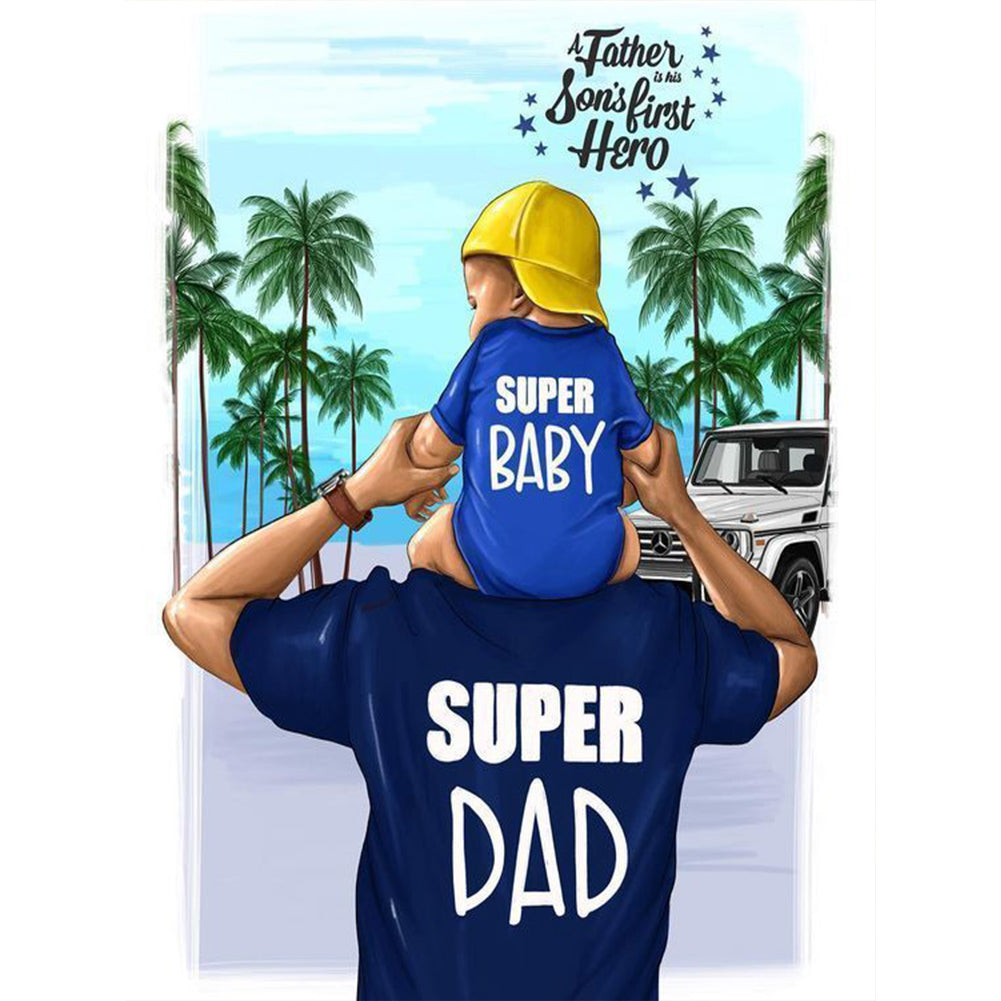 Parent-Child Time Father'S Day - Full Round Drill Diamond Painting 30*40CM