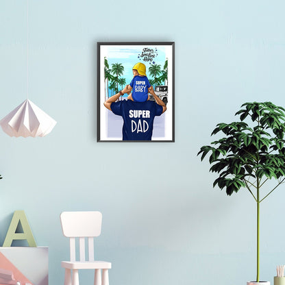 Parent-Child Time Father'S Day - Full Round Drill Diamond Painting 30*40CM