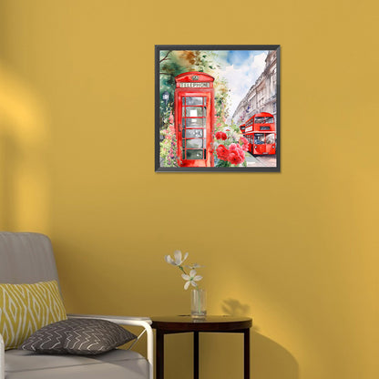 Telephone Booth - Full Round Drill Diamond Painting 30*30CM
