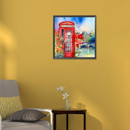 Telephone Booth - Full Round Drill Diamond Painting 30*30CM