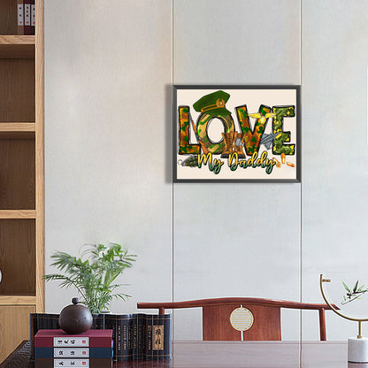 Love My Military Dad - Full Round Drill Diamond Painting 40*30CM