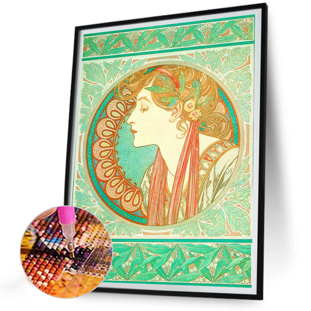 Mucha Art Illustration - Full Round Drill Diamond Painting 30*40CM