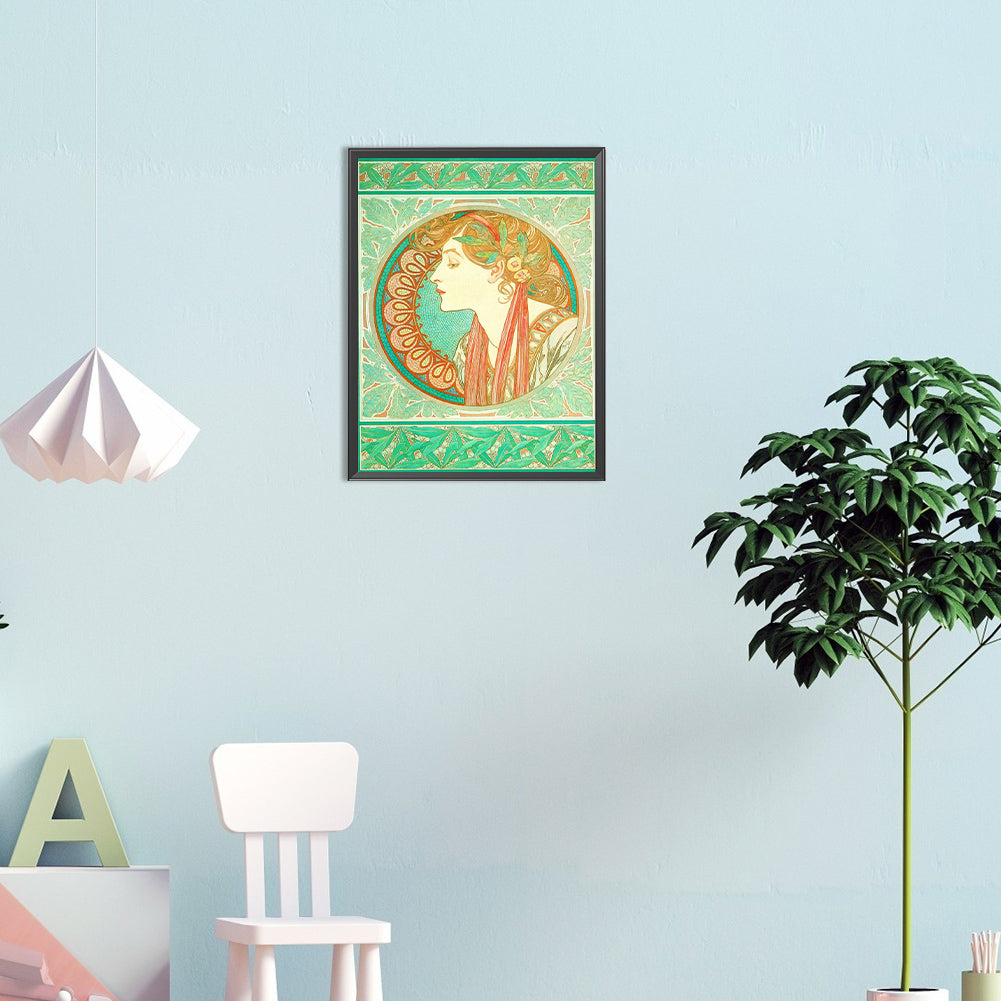 Mucha Art Illustration - Full Round Drill Diamond Painting 30*40CM