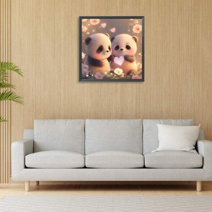 Love Panda - Full Round Drill Diamond Painting 30*30CM