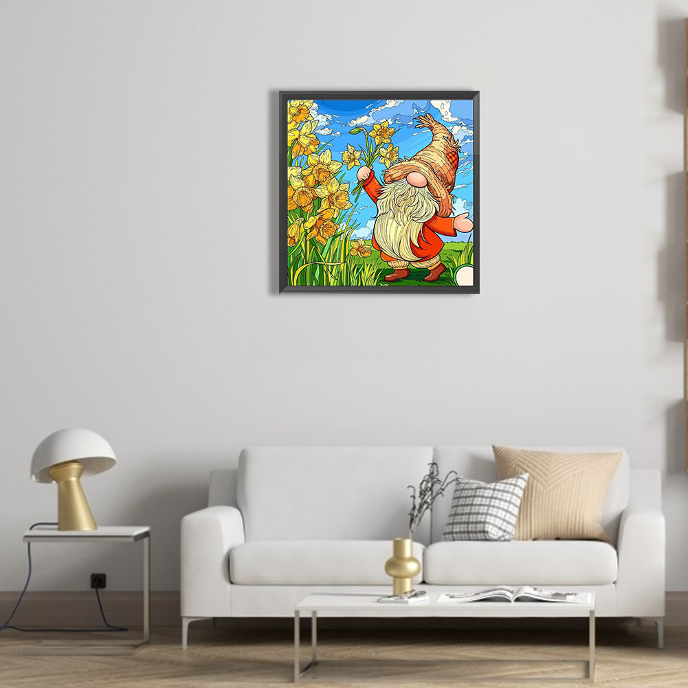 Flower-Picking Goblin - Full Round Drill Diamond Painting 30*30CM
