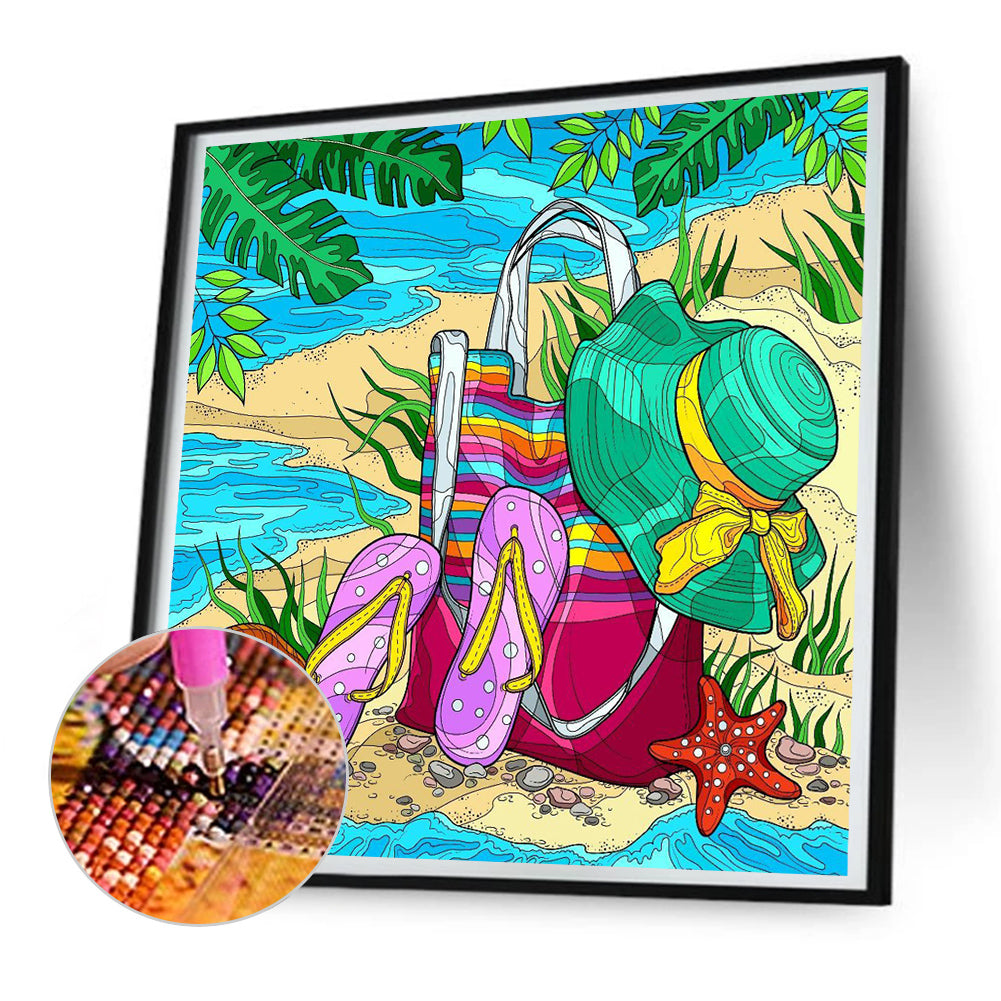Summer Beach - Full Round Drill Diamond Painting 30*30CM