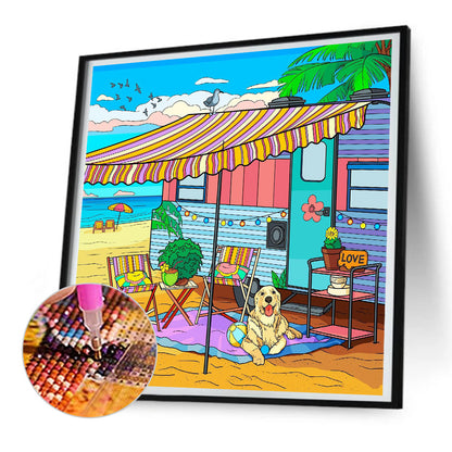 Summer Beach - Full Round Drill Diamond Painting 30*30CM