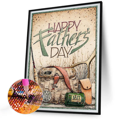 Father'S Day Calligraphy - Full Round Drill Diamond Painting 30*40CM