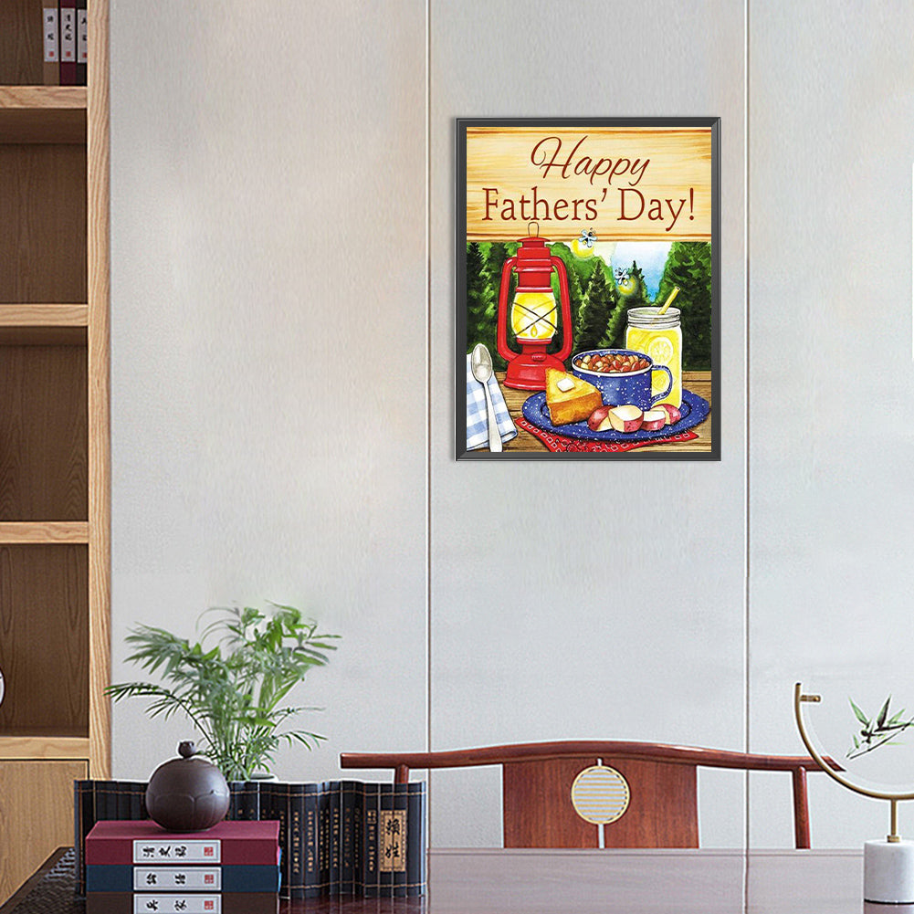 Father'S Day Calligraphy - Full Round Drill Diamond Painting 30*40CM