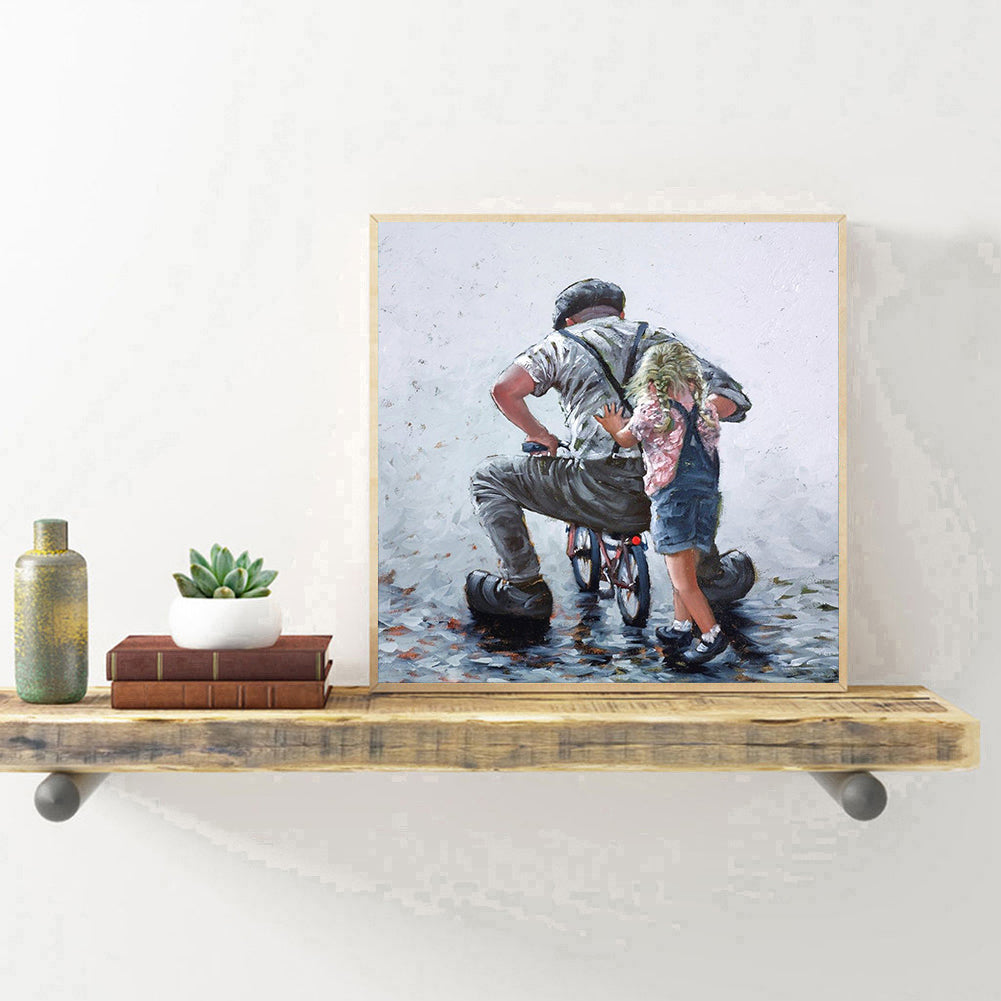 Father Child Side - Full Round Drill Diamond Painting 30*30CM