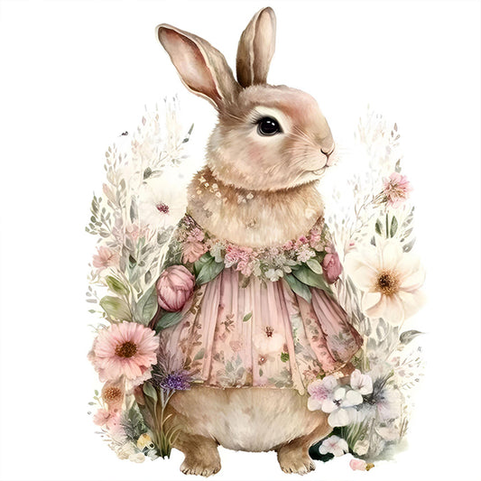 Bunny In Nightdress - Full Round Drill Diamond Painting 30*30CM