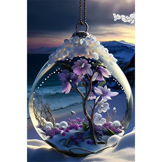 Flower Pendant - Full Square Drill Diamond Painting 20*30CM