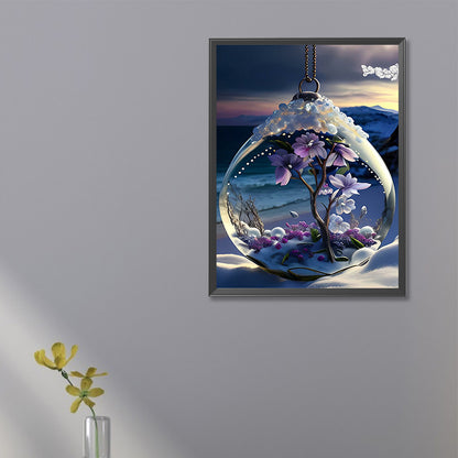 Flower Pendant - Full Square Drill Diamond Painting 20*30CM