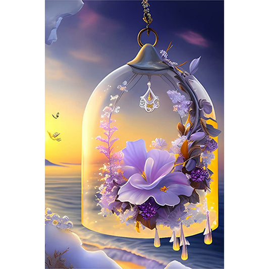 Flowers Wind Chime - Full Square Drill Diamond Painting 20*30CM