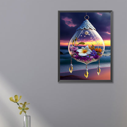 Flower Pendant - Full Square Drill Diamond Painting 20*30CM
