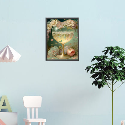 Flower Goblet - Full Square Drill Diamond Painting 20*30CM