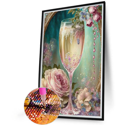 Flower Goblet - Full Square Drill Diamond Painting 20*30CM