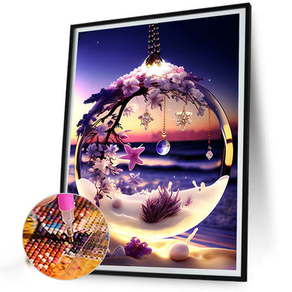 Flower Pendant - Full Square Drill Diamond Painting 30*40CM